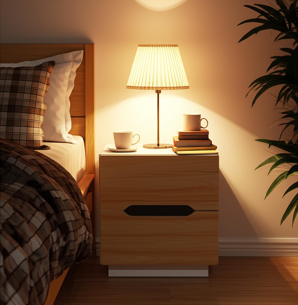 Decor & More Bedside Table with 2 Drawers